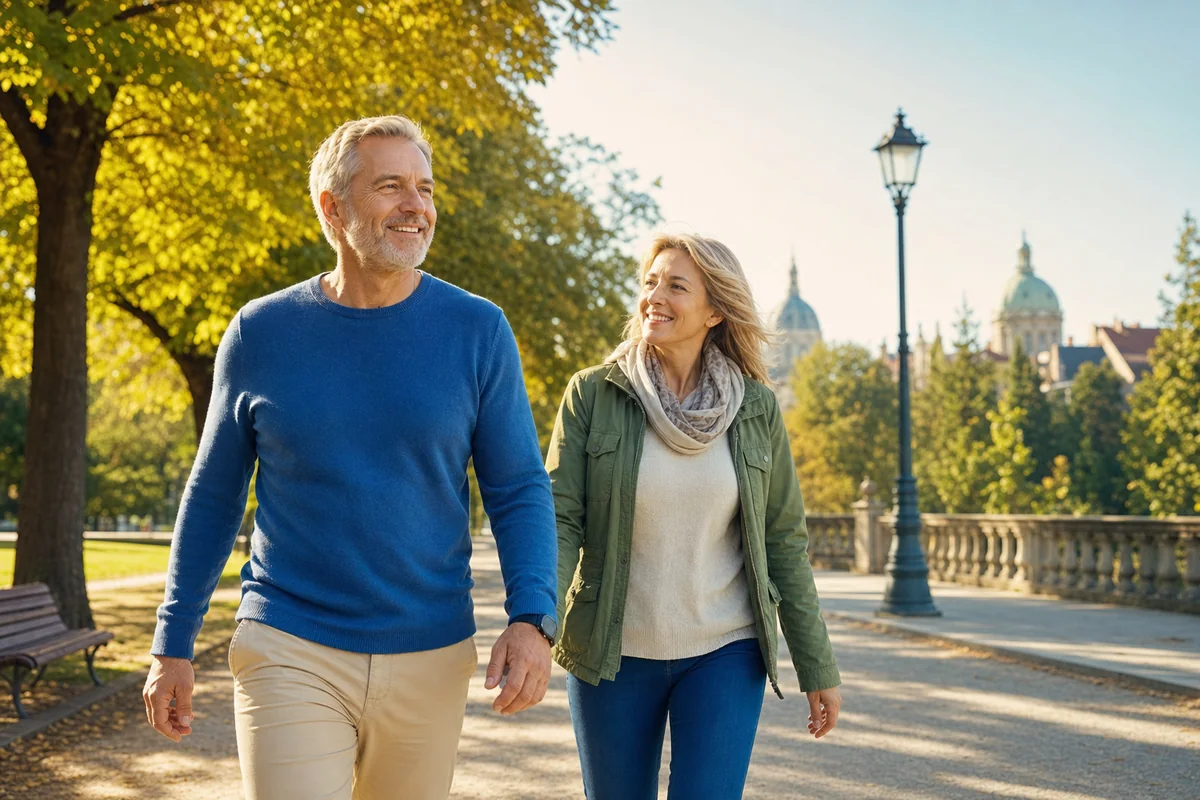 Hombre de 55 años paseando con energía tras completar el curso de 10 días de Adenofrin